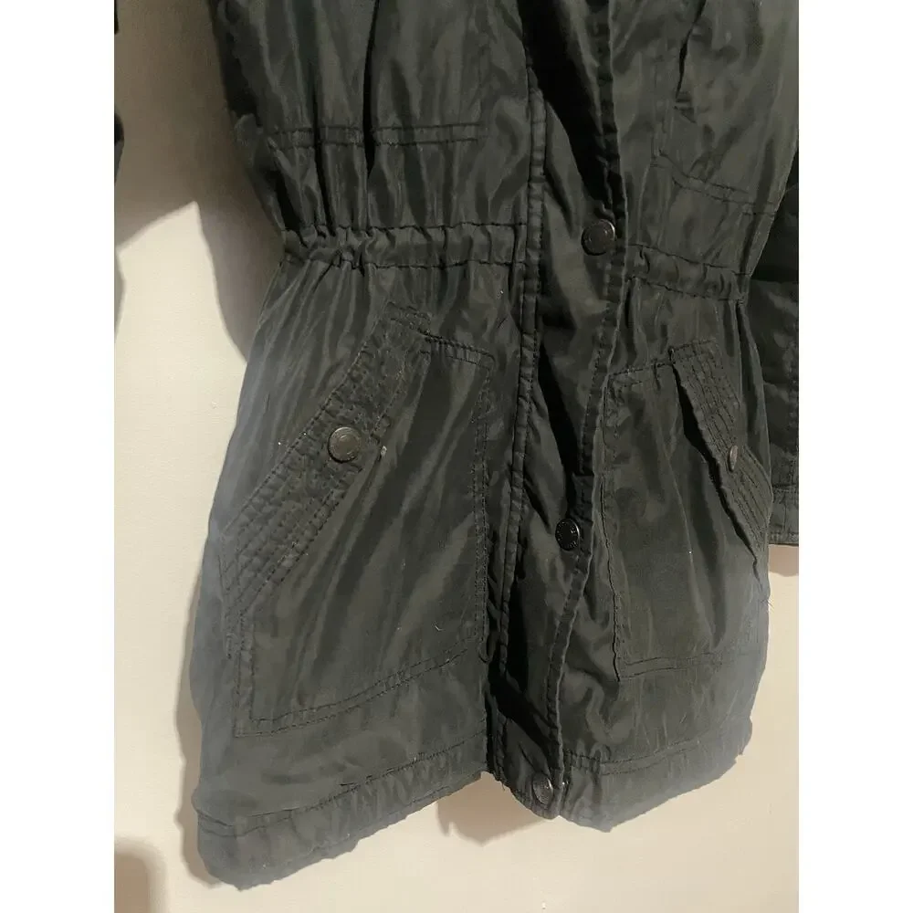 Abercrombie A&F Kids Winter Coat Parka Black Faux Fur‎ Hooded Jacket Girls 9/10